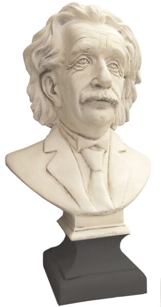 Albert Einstein Bust Statue Head physicist Sculptural Portrait Plaster